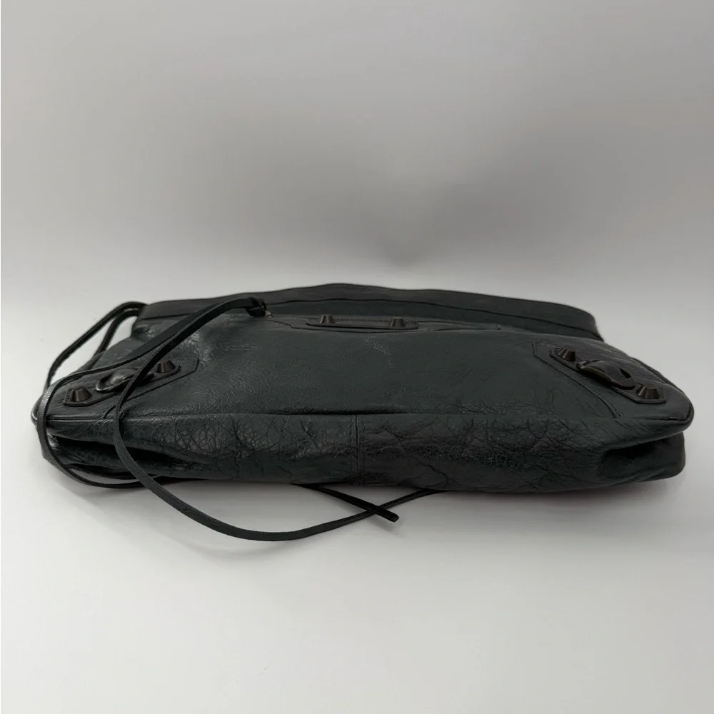 Vintage Balenciaga Giant 12 Premier Lambskin Leather Motorcross Crinkled Clutch